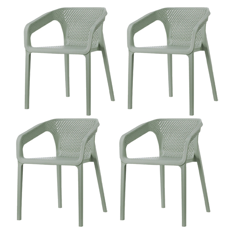 Contemporary Stackable Chair Dining Kitchen Arm Chair with Plastic Legs