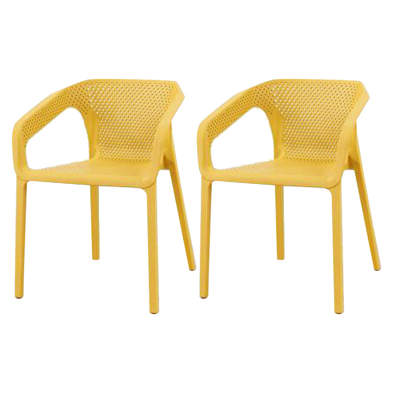 Contemporary Stackable Chair Dining Kitchen Arm Chair with Plastic Legs