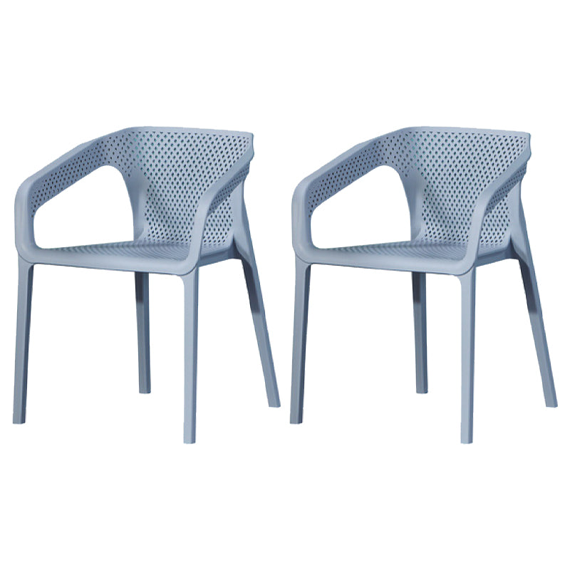 Contemporary Stackable Chair Dining Kitchen Arm Chair with Plastic Legs