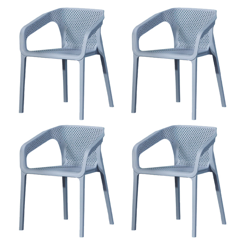 Contemporary Stackable Chair Dining Kitchen Arm Chair with Plastic Legs