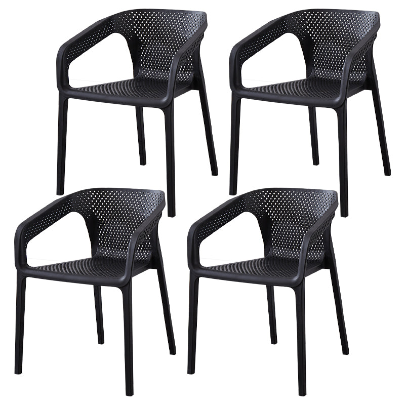 Contemporary Style Stackable Chair Kitchen Arm Chair with Plastic Legs