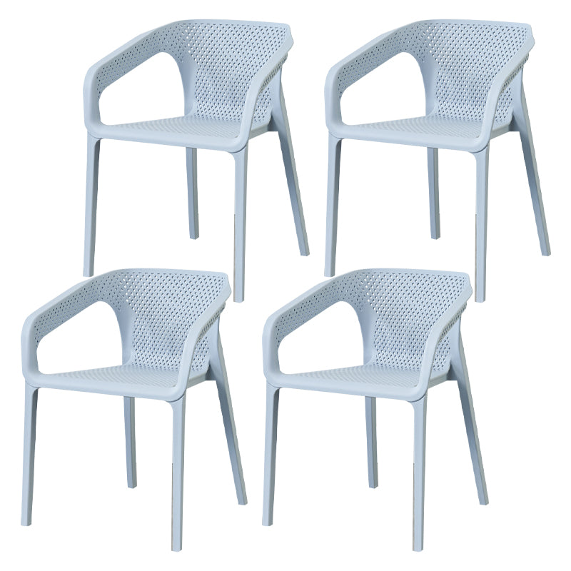 Contemporary Style Stackable Chair Kitchen Arm Chair with Plastic Legs