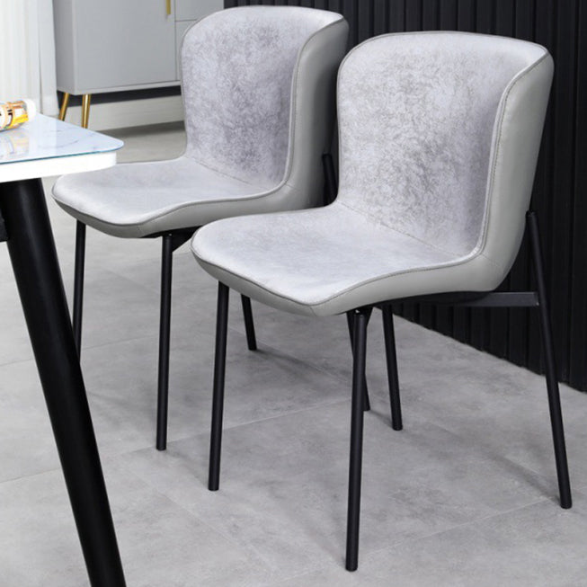 Contemporary Style Chairs Kitchen Armless Chair with Metal Legs