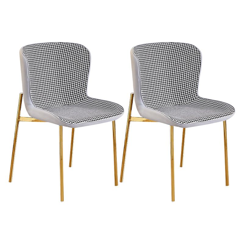 Contemporary Style Chairs Kitchen Armless Chair with Metal Legs