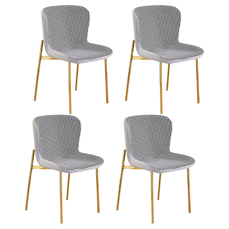 Contemporary Style Chairs Kitchen Armless Chair with Metal Legs