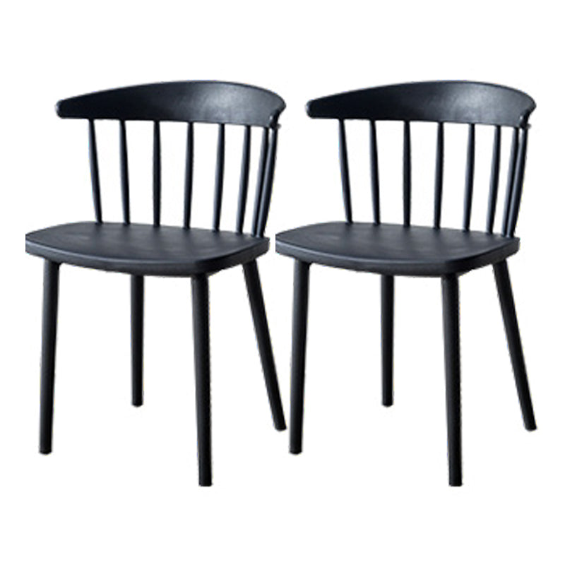 Modern Plastic Indoor-Outdoor Dining Chair Windsor Back Side Chair