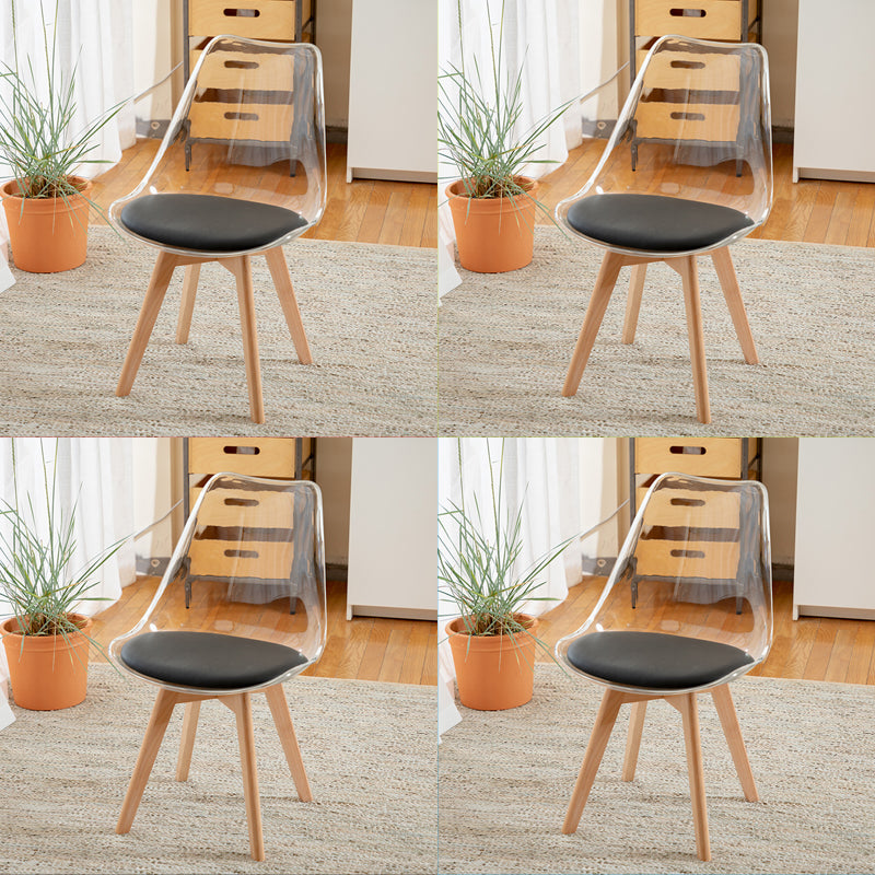 Scandinavian Wood Indoor-Outdoor Chair Solid Back Side Chair