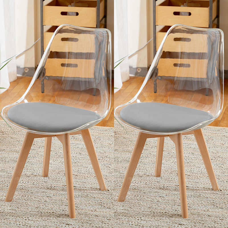 Scandinavian Wood Indoor-Outdoor Chair Solid Back Side Chair
