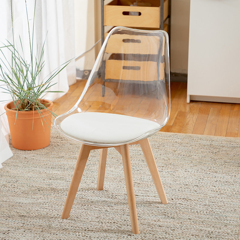 Scandinavian Wood Indoor-Outdoor Chair Solid Back Side Chair