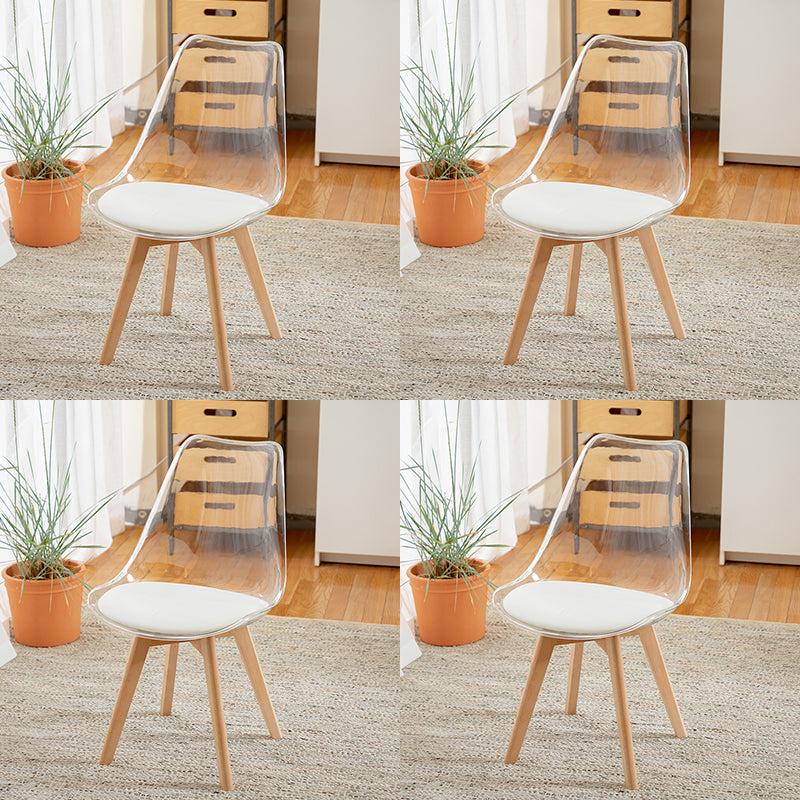 Scandinavian Wood Indoor-Outdoor Chair Solid Back Side Chair
