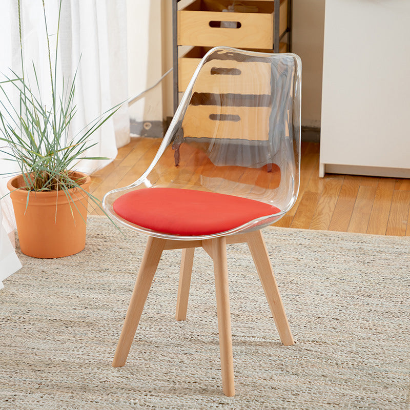 Scandinavian Wood Indoor-Outdoor Chair Solid Back Side Chair