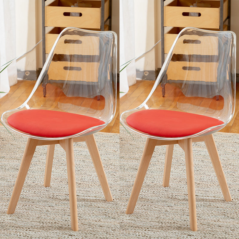 Scandinavian Wood Indoor-Outdoor Chair Solid Back Side Chair