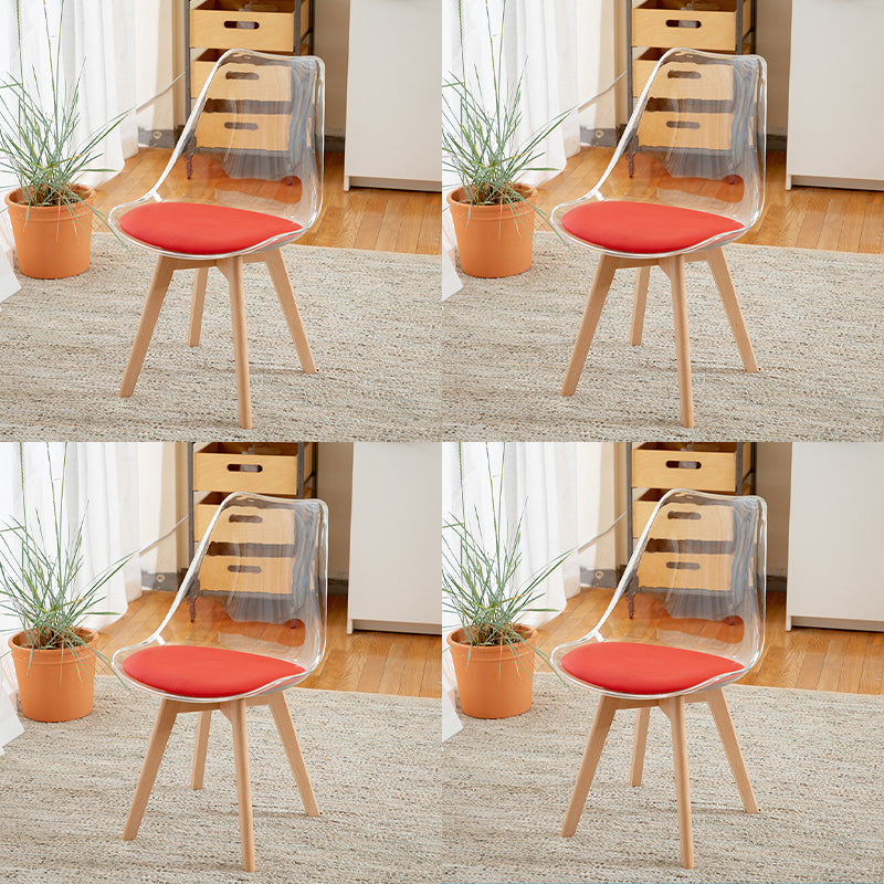 Scandinavian Wood Indoor-Outdoor Chair Solid Back Side Chair