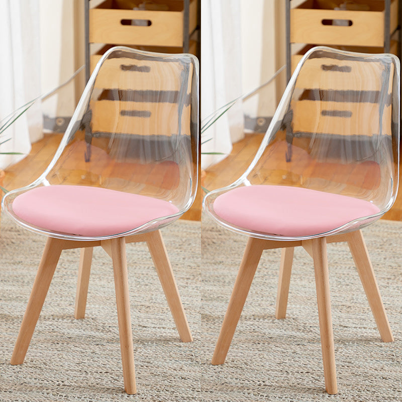 Scandinavian Wood Indoor-Outdoor Chair Solid Back Side Chair