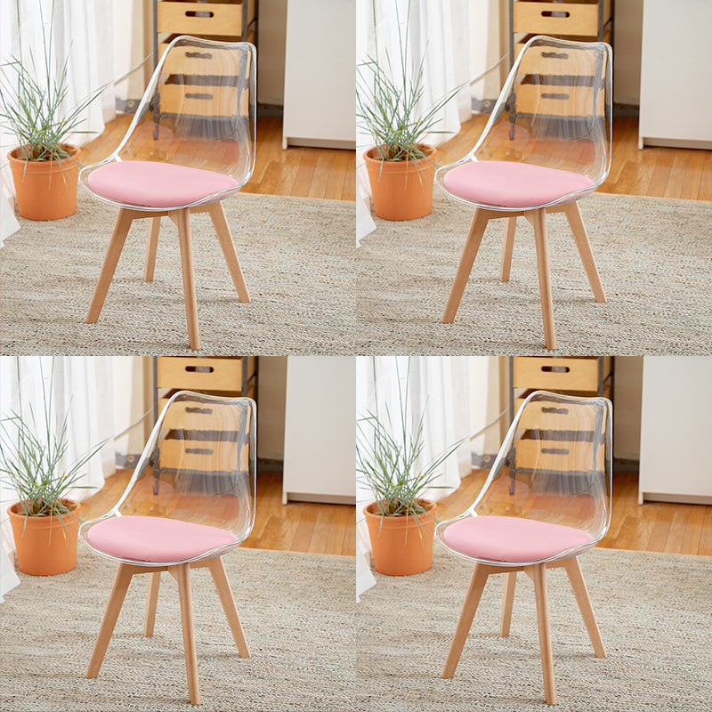 Scandinavian Wood Indoor-Outdoor Chair Solid Back Side Chair