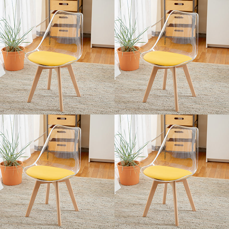 Scandinavian Wood Indoor-Outdoor Chair Solid Back Side Chair