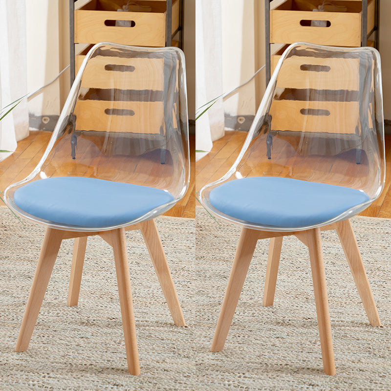 Scandinavian Wood Indoor-Outdoor Chair Solid Back Side Chair