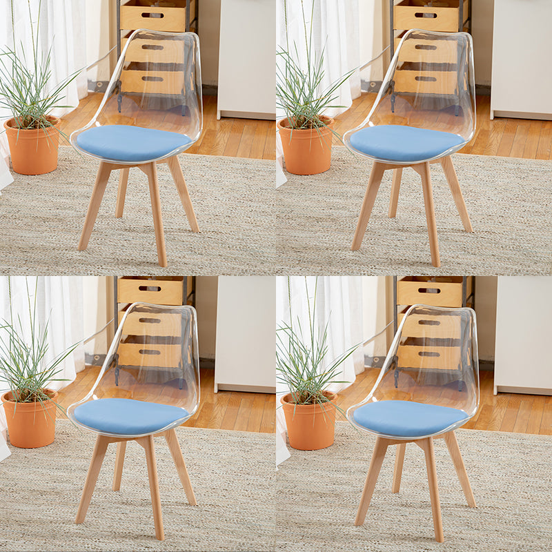 Scandinavian Wood Indoor-Outdoor Chair Solid Back Side Chair