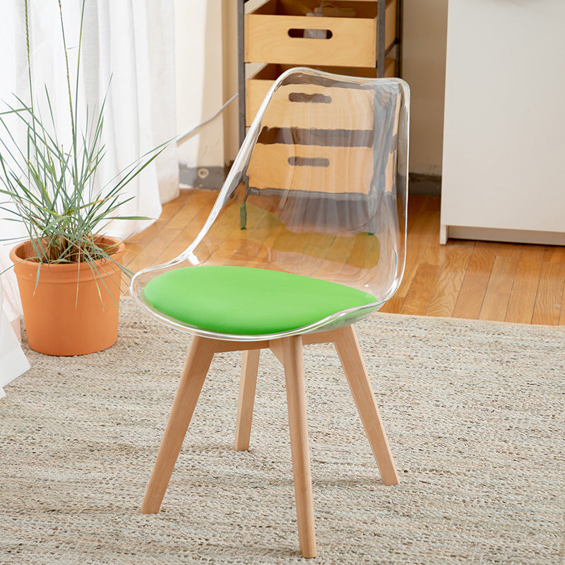 Scandinavian Wood Indoor-Outdoor Chair Solid Back Side Chair