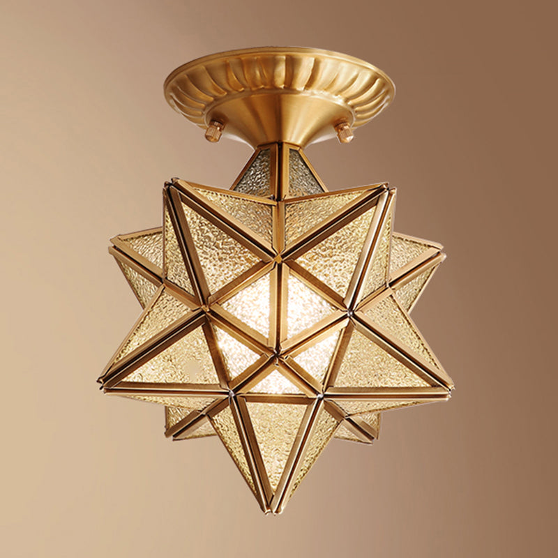 Shaded Aisle Semi Flush Mount Ceiling Light Vintage Glass Semi Flush Ceiling Light