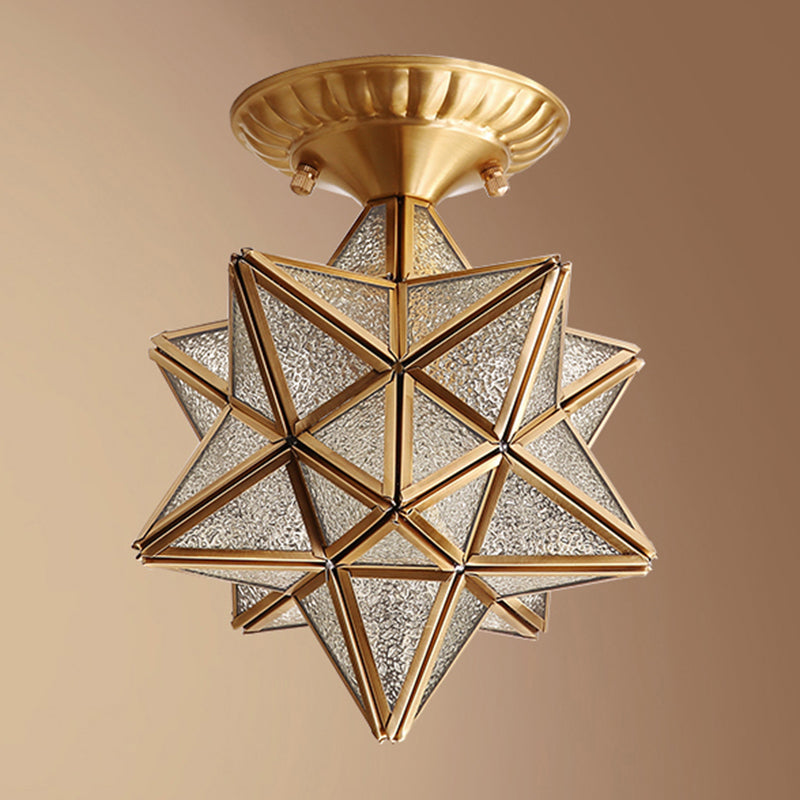 Shaded Aisle Semi Flush Mount Ceiling Light Vintage Glass Semi Flush Ceiling Light