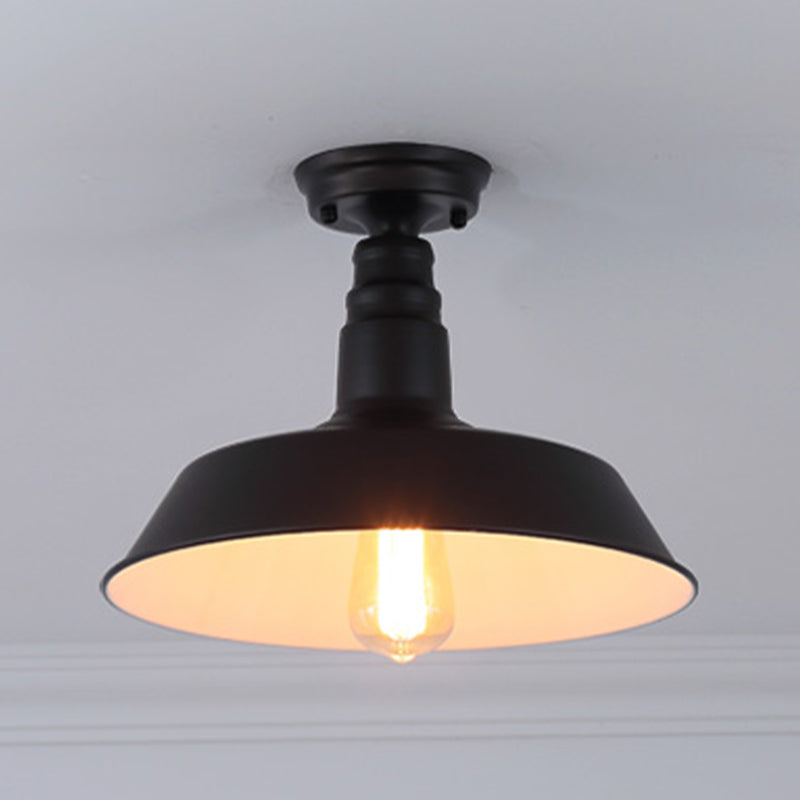Industriële schuur semi-flush mount licht metaal semi-spoel plafondmontage licht