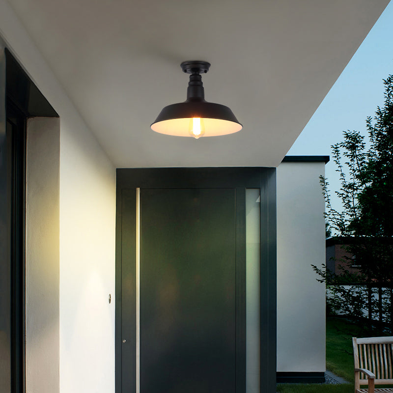 Industriële schuur semi-flush mount licht metaal semi-spoel plafondmontage licht