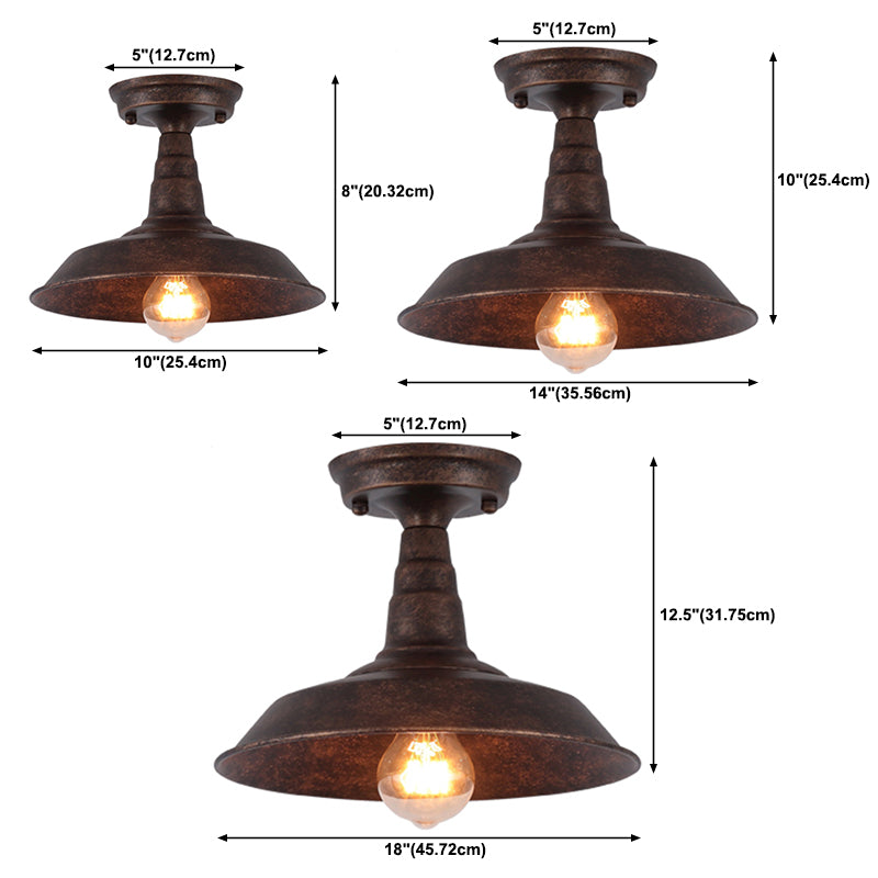 Industriële schuur semi-flush mount licht metaal semi-spoel plafondmontage licht