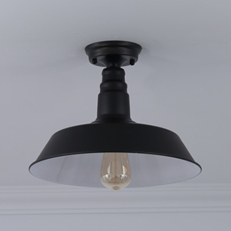 Industriële schuur semi-flush mount licht metaal semi-spoel plafondmontage licht