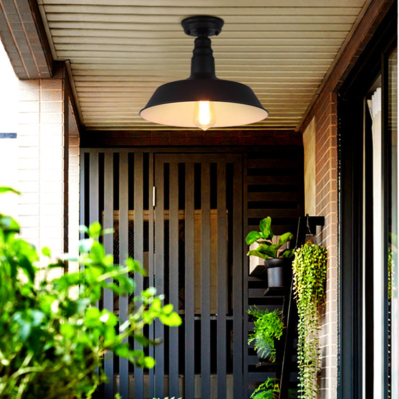Industriële schuur semi-flush mount licht metaal semi-spoel plafondmontage licht