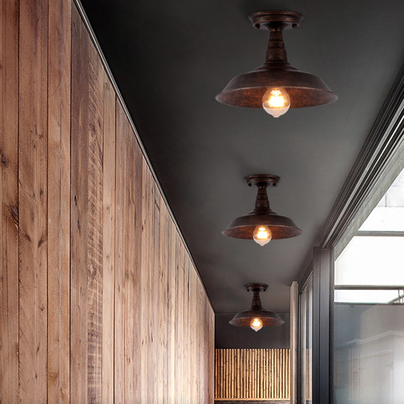 Industriële schuur semi-flush mount licht metaal semi-spoel plafondmontage licht