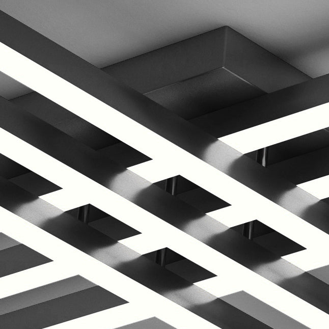 Luz de techo de semi rascillo de LED simple Luz de montaje semi rasgador de tiras con sombra de metal