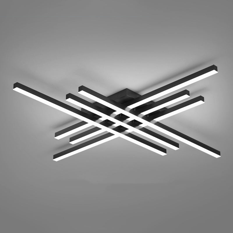 Luz de techo de semi rascillo de LED simple Luz de montaje semi rasgador de tiras con sombra de metal