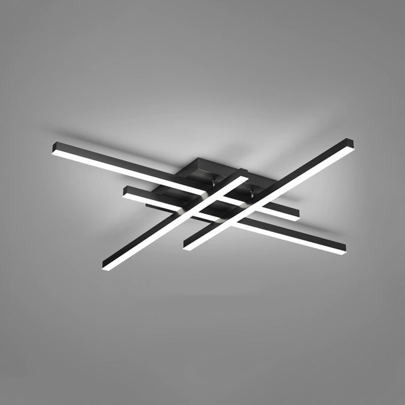 Luz de techo de semi rascillo de LED simple Luz de montaje semi rasgador de tiras con sombra de metal