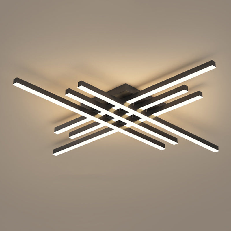 Luz de techo de semi rascillo de LED simple Luz de montaje semi rasgador de tiras con sombra de metal