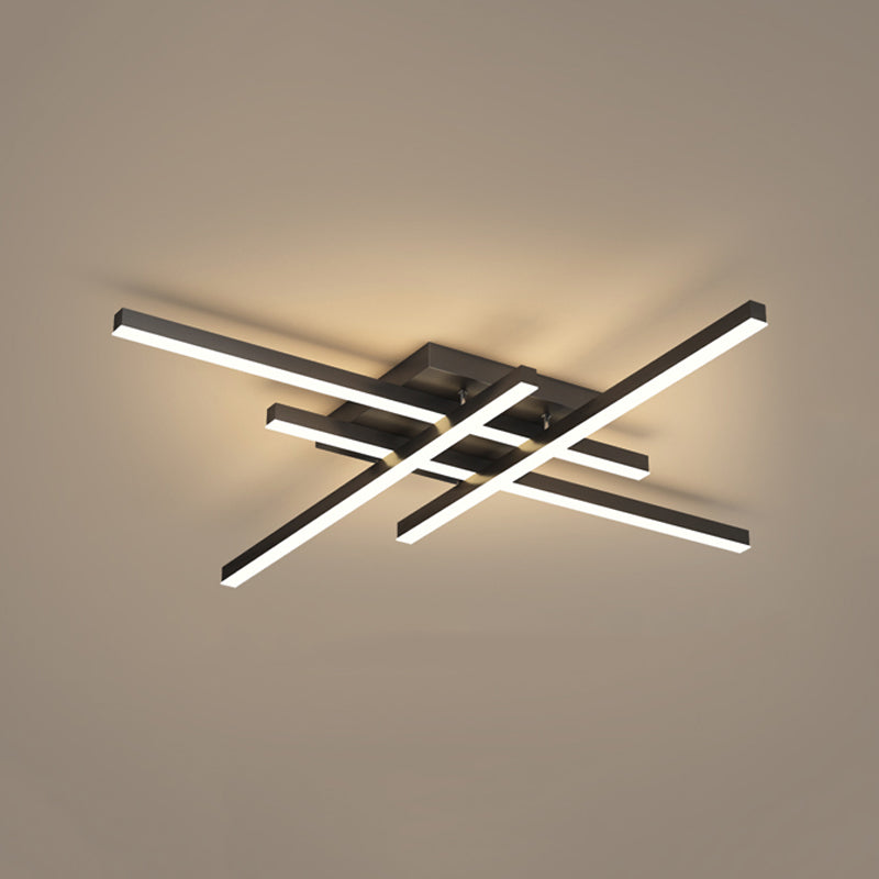 Luz de techo de semi rascillo de LED simple Luz de montaje semi rasgador de tiras con sombra de metal