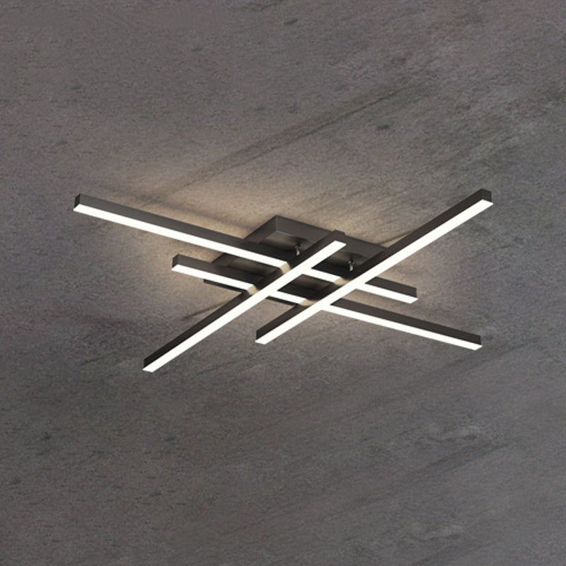 Luz de techo de semi rascillo de LED simple Luz de montaje semi rasgador de tiras con sombra de metal