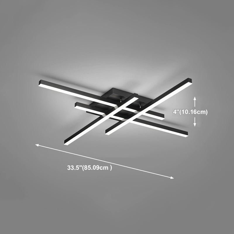 Luz de techo de semi rascillo de LED simple Luz de montaje semi rasgador de tiras con sombra de metal