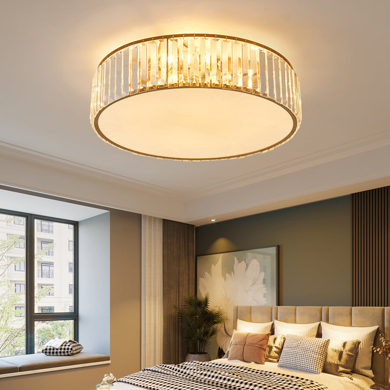 Kristal gearceerde spoelmontage verlichting eenvoud slaapkamer plafondverlichting in goud