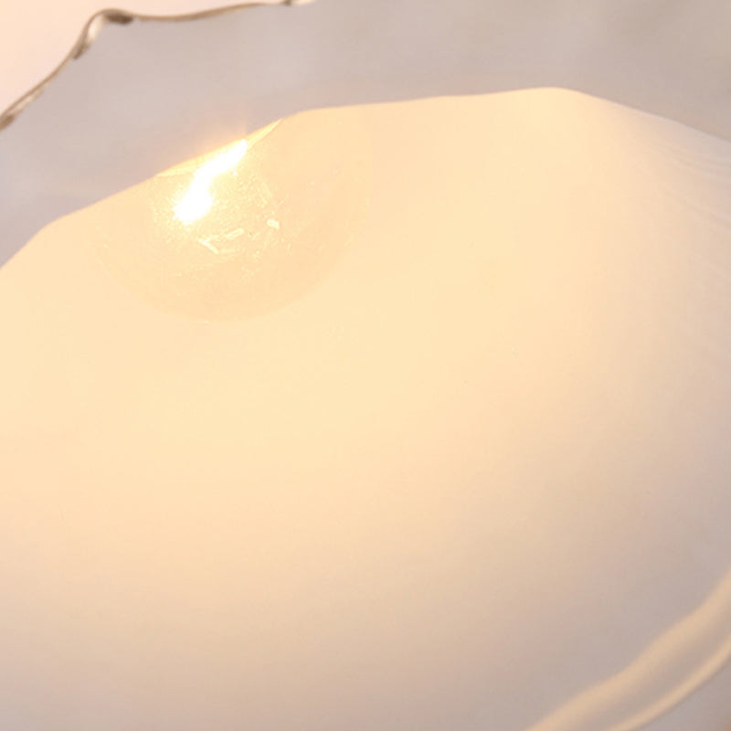 Glass Shaded Close to Ceiling Lamp Simplistic Aisle Semi-Flush Mount in Black