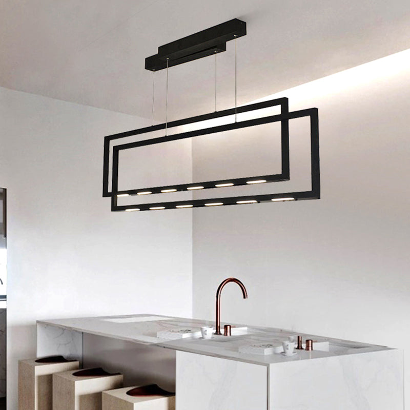 Moderne stijl lineaire eilandverlichting armaturen metaal 6-lichte eiland hanglampen