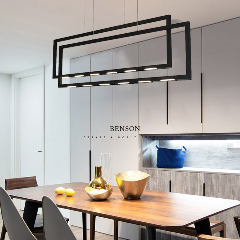 Moderne stijl lineaire eilandverlichting armaturen metaal 6-lichte eiland hanglampen