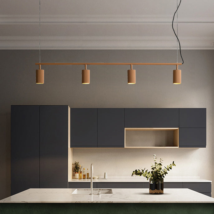 Moderne stijl cilinder eiland verlichtingsarmaturen metaal 4 lichte hanglamp armaturen
