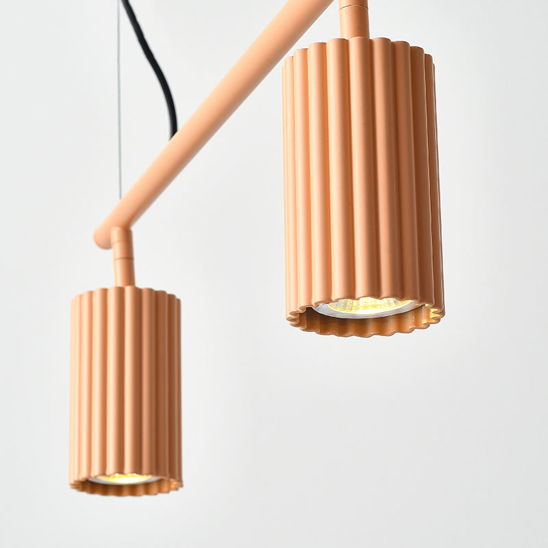 Moderne stijl cilinder eiland verlichtingsarmaturen metaal 4 lichte hanglamp armaturen