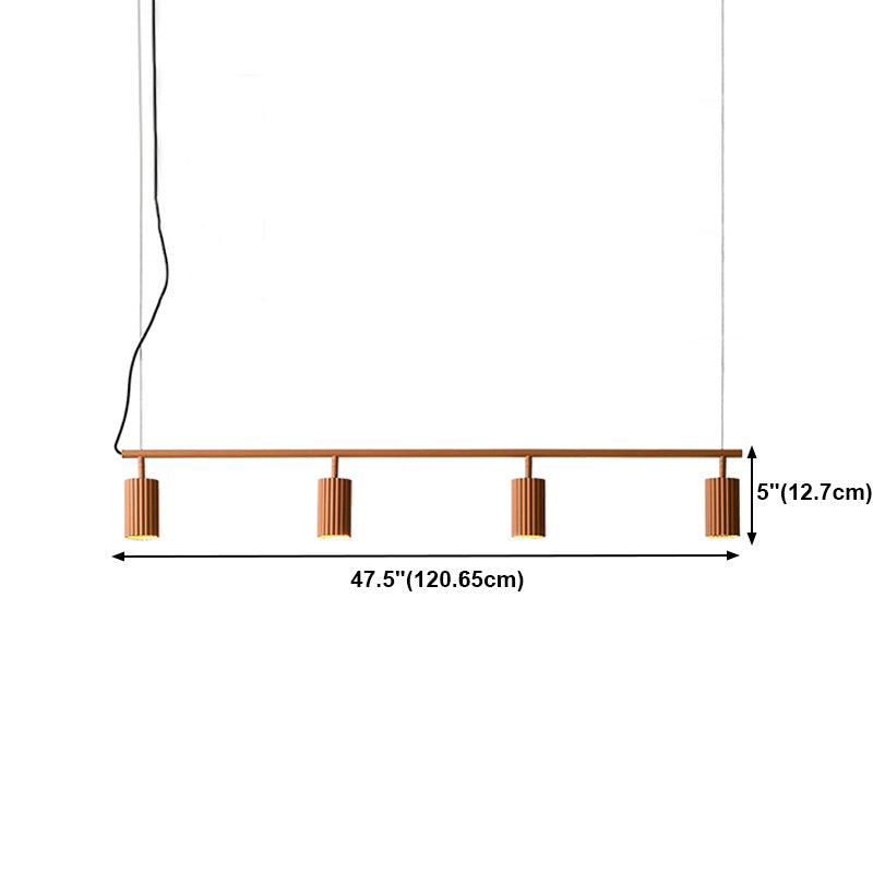 Moderne stijl cilinder eiland verlichtingsarmaturen metaal 4 lichte hanglamp armaturen