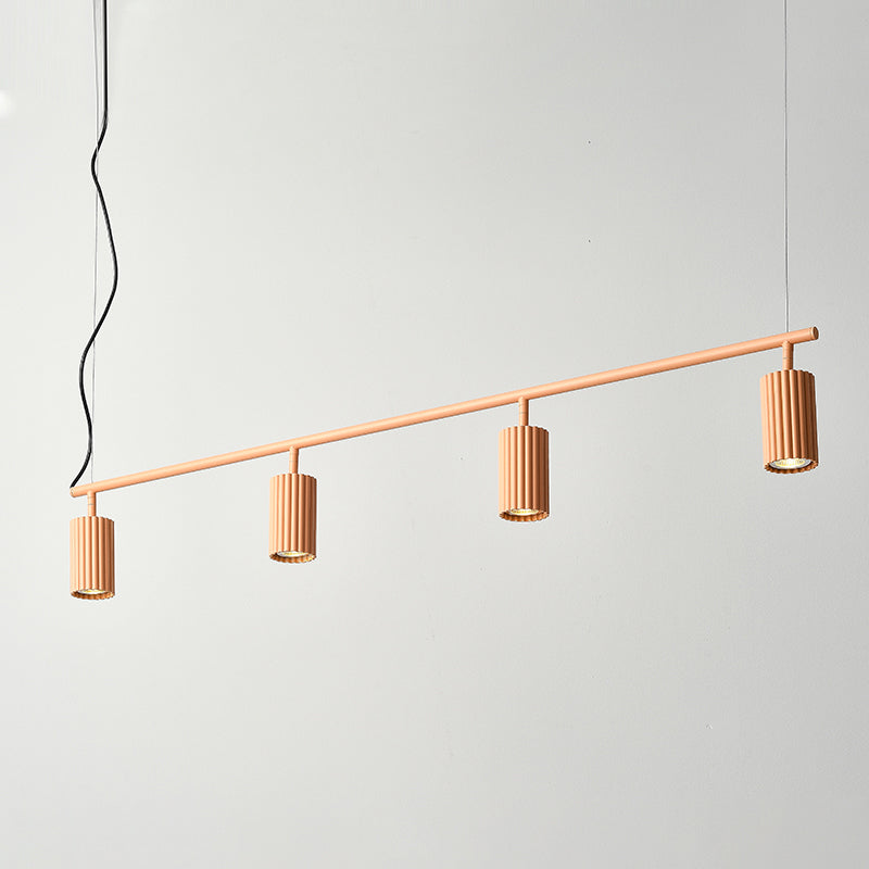 Moderne stijl cilinder eiland verlichtingsarmaturen metaal 4 lichte hanglamp armaturen
