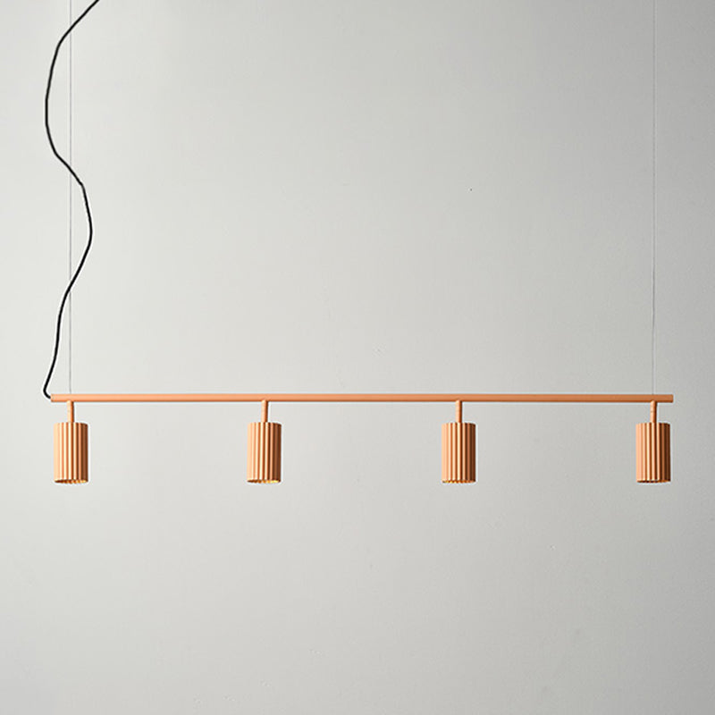 Moderne stijl cilinder eiland verlichtingsarmaturen metaal 4 lichte hanglamp armaturen
