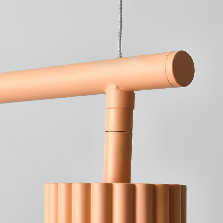 Moderne stijl cilinder eiland verlichtingsarmaturen metaal 4 lichte hanglamp armaturen