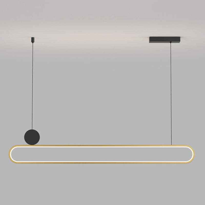 Eigentijdse stijl lineaire vorm eilandlichten metaalhangende hanglampen in goud
