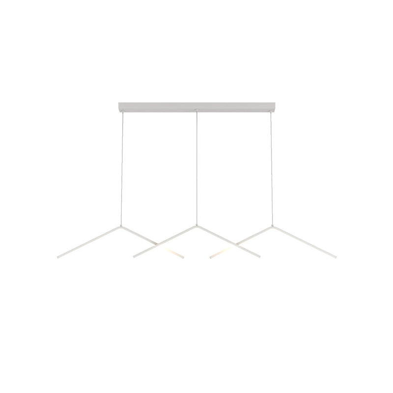 Zeitgenössischer Stil linearer Form Island Leuchten Metall 3 Licht hängende Anhängerleuchten